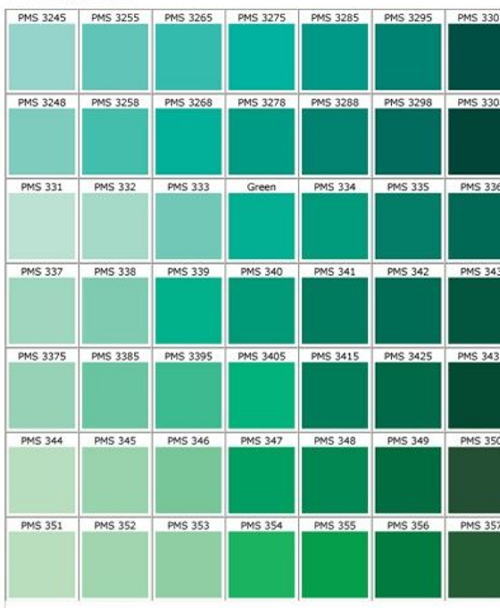 緑色系の明度・彩度のカラーチャート