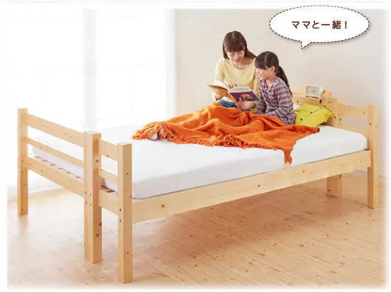 添い寝ができるダブルサイズの２段ベッド