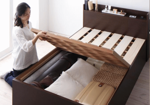 フタ式収納ベッド